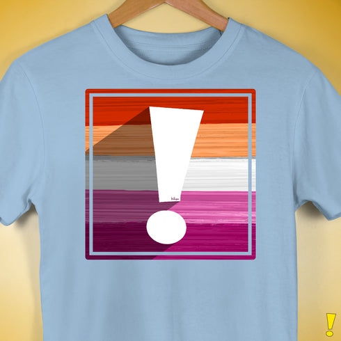 Lesbian Pride Flag Exclamation Point Premium Unisex T-Shirt